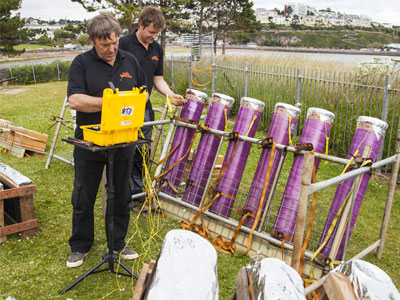 Sonic Fireworks setting up