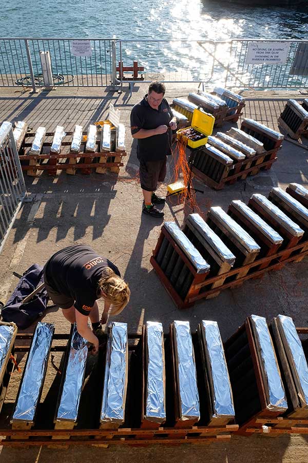 Mike & Michelle wiring up the racks of Shells