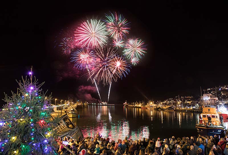 Newlyn Xmas Lights Fireworks