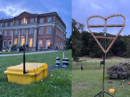 Firework set-up at Crowcobe Court